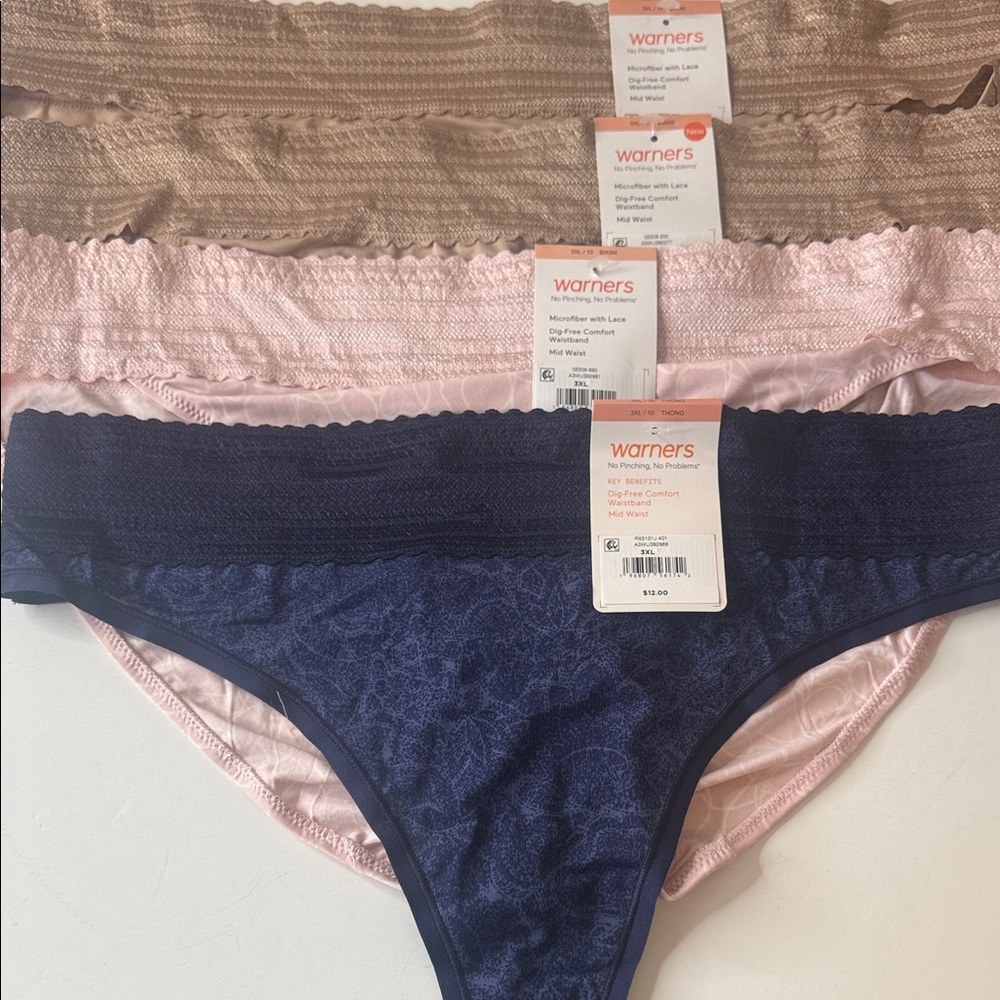 Warners Assortment of Panties - 4 Pairs. Size XXXL / 3XL / 10